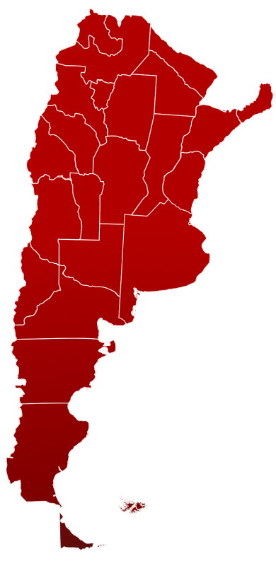 Mapa de Argentina con aplicadores certificados en todo el país